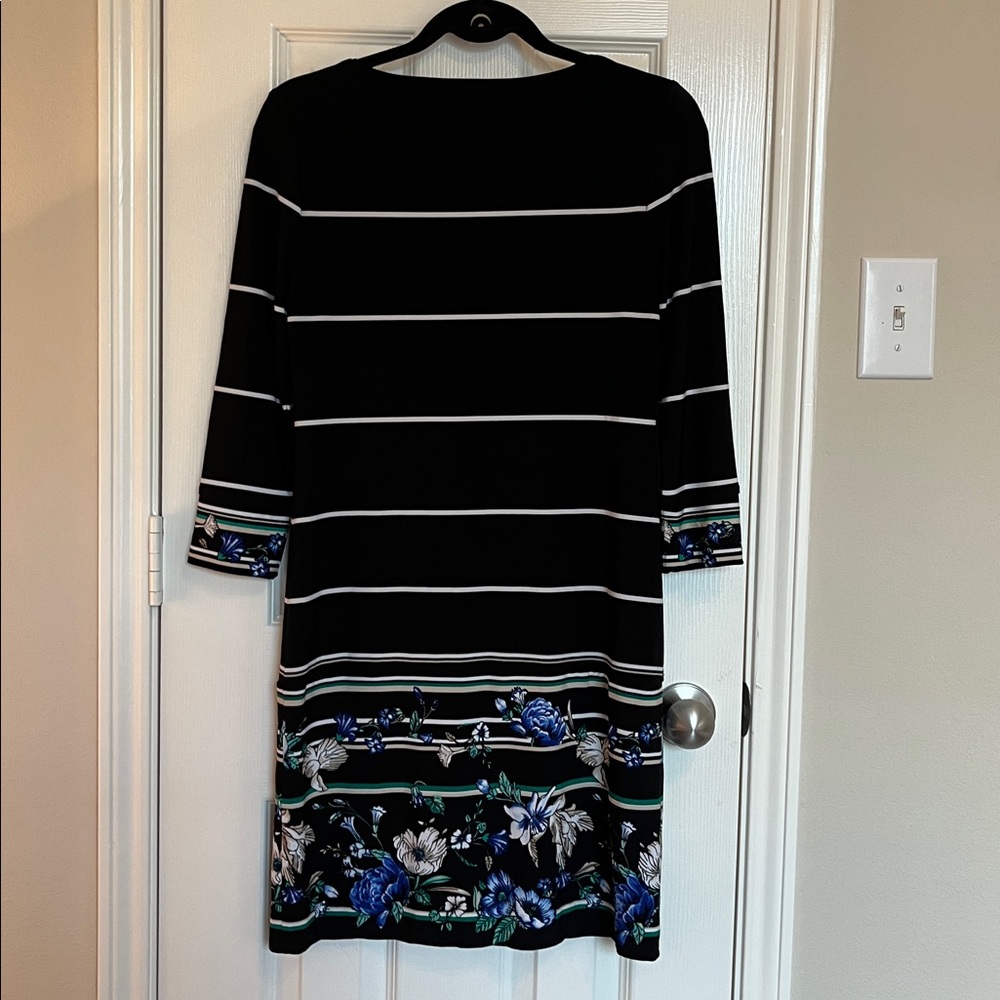 NWT White House Black Market Stripe Floral Shift Dress - Picture 5 of 9